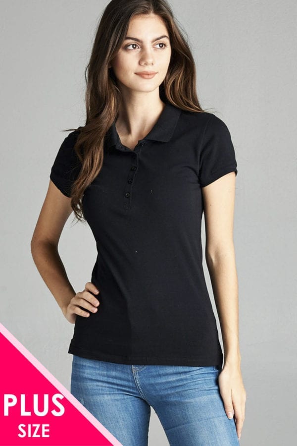 Classic Jersey Polo Top (Plus)