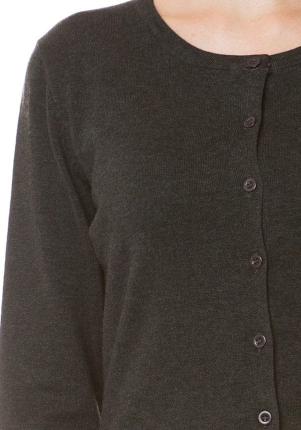 Long Sleeve Classic Premium Button Up Crew Neck Cardigan