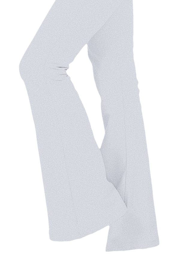 Foldover Contrast Waist Bootleg Flare Yoga Pants (Plus)