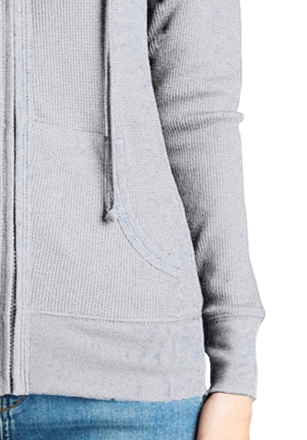 Basic Solid Long Sleeve Zip Up Hoodie Jacket Thermal (Plus)