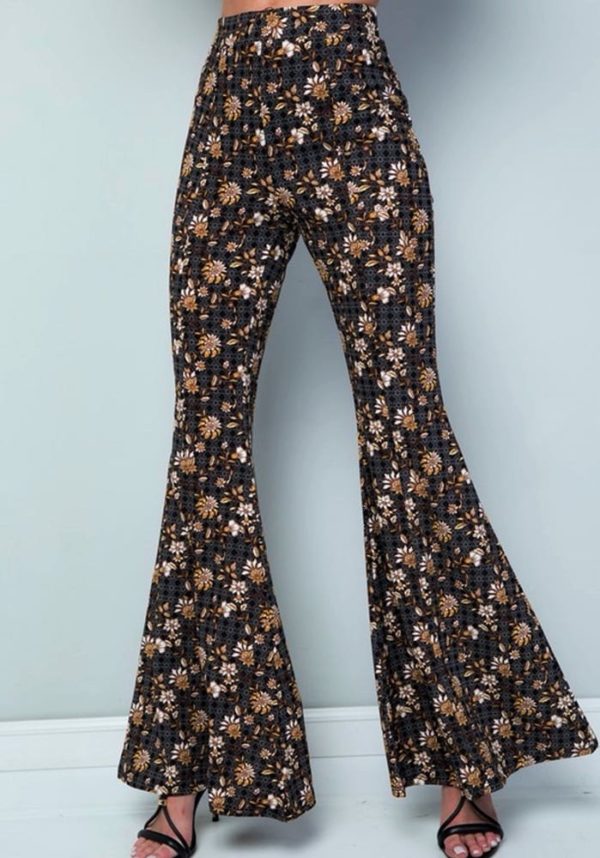Stretchy High Waist Bell Bottom Flare Pants (Plus)