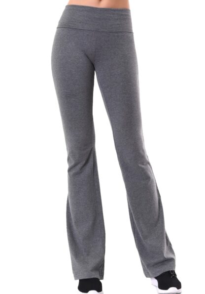 Foldover Contrast Waist Flare Yoga Pants (Variety Pack)