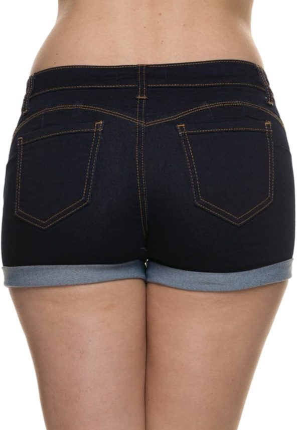 Basic 5 Pocket Fitted Denim Shorts (Plus)