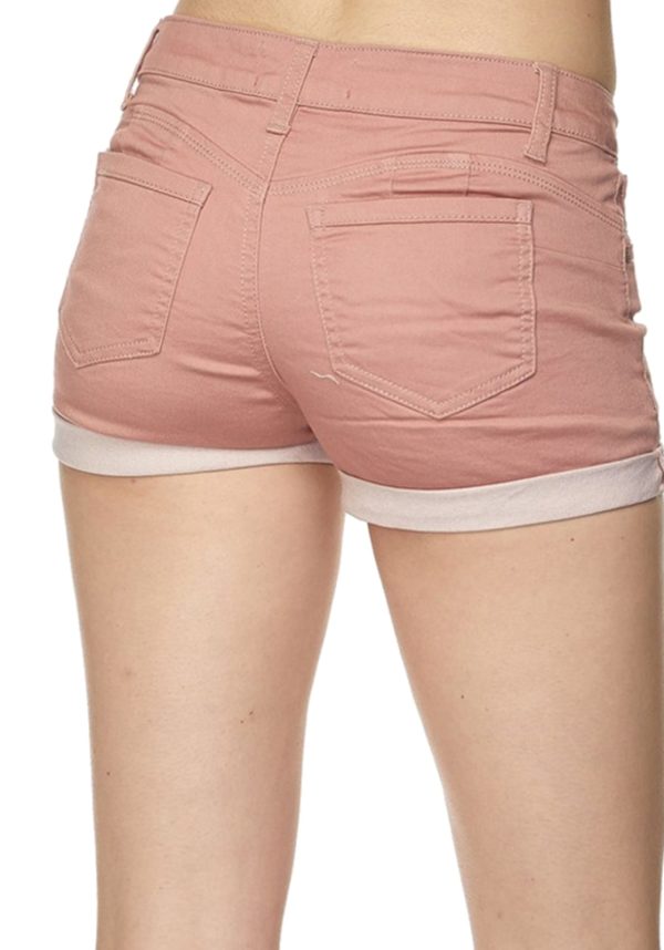 Basic 5 Pocket Fitted Denim Shorts