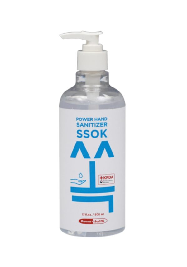 PowerfulX Ssok Hand Sanitizer Gel 17Fl Oz (500ml) 62% Ethanol Kills 99% of Germs