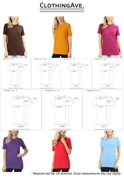Cotton Crew Neck Short Sleeve T-Shirt (Plus)