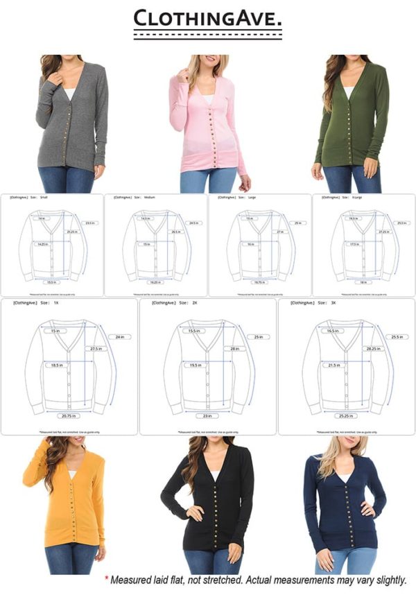 Long Sleeve Snap Button Sweater Cardigan w/ Ribbed Detail