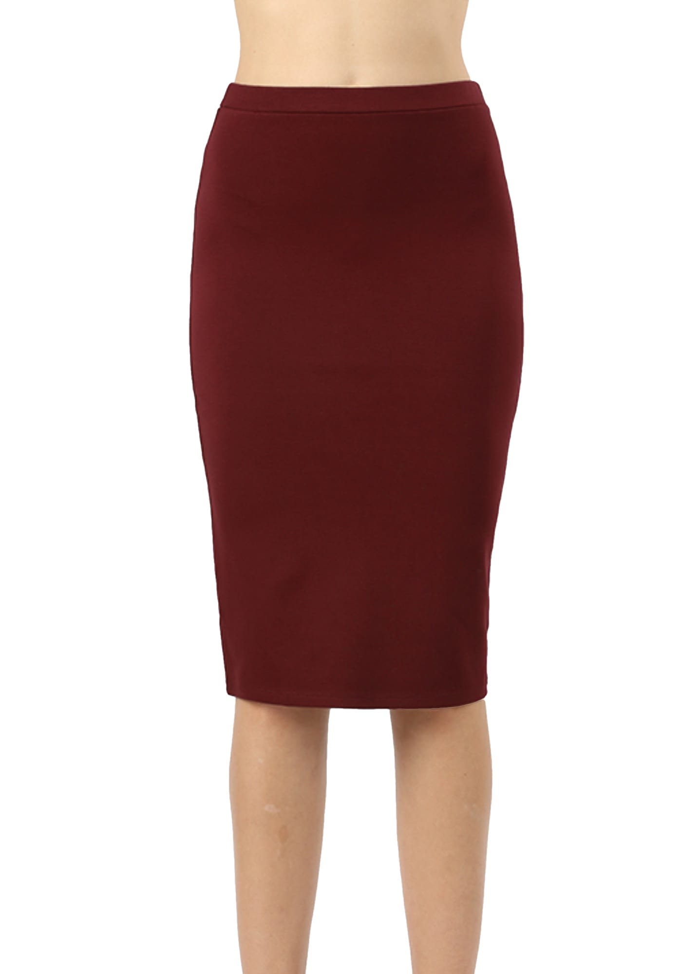 High Waist Knee Length Ponte Basic Skirt (Plus) - $12.99 - KoaJoa.com