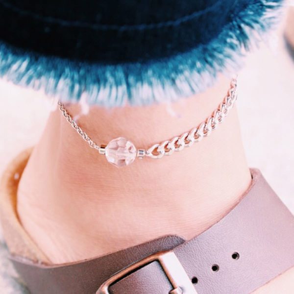 Crystal Ball Chain Anklet