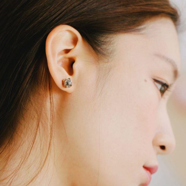 Black Crystal Cubic Earring