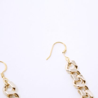Gold Bold Chain Natural Pearl Earring