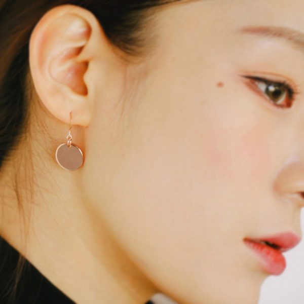 Rose Gold Coin Earring