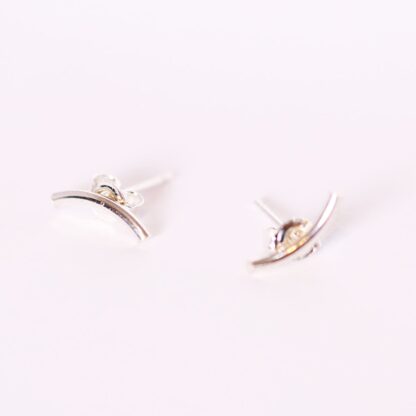 Silver Bar Curved Earring