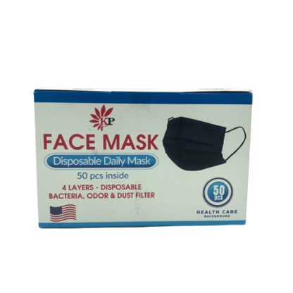 4-Ply Disposable Mask Black 50 Pcs/Box