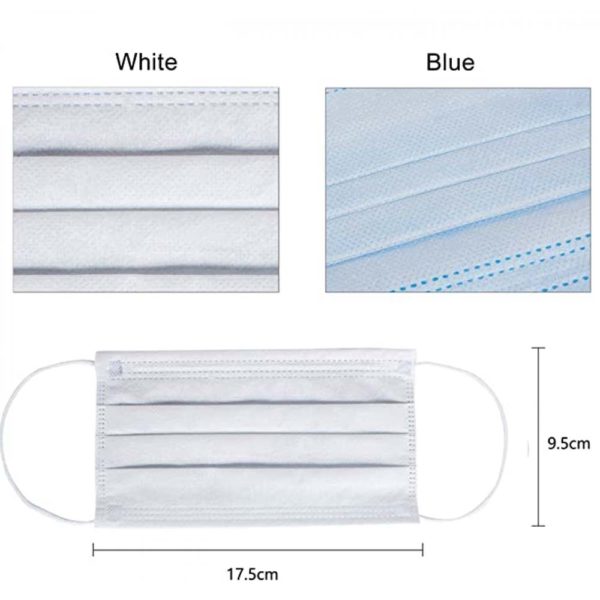SG Disposable Protective Face Mask 3-Ply with Far Loop Blue Color (50 Pcs)