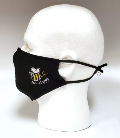 Embroidery Mask, Fashion Mask, Face Masks, Fabric Mask Washable Cotton Mask (Bee Happy)