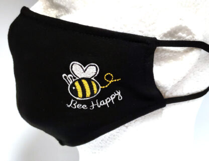 Embroidery Mask, Fashion Mask, Face Masks, Fabric Mask Washable Cotton Mask (Bee Happy)
