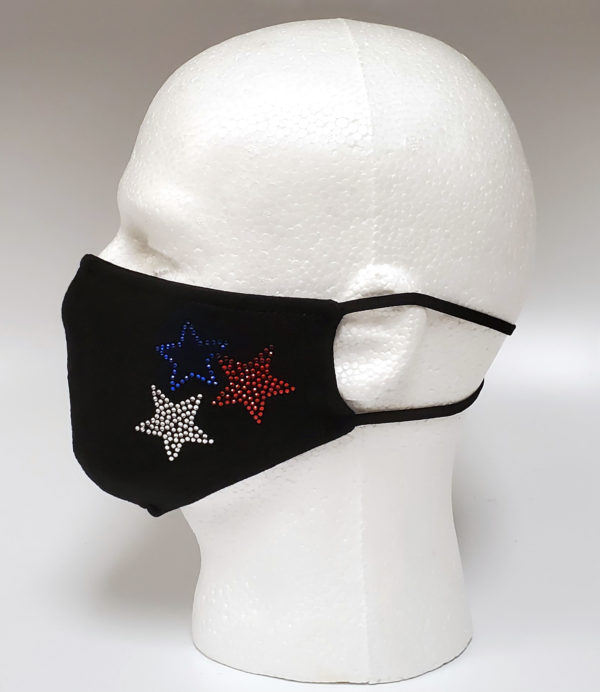Rhinestone Mask, Fashion Mask, Face Masks, Fabric Mask Washable Cotton Mask (USA-3Star)