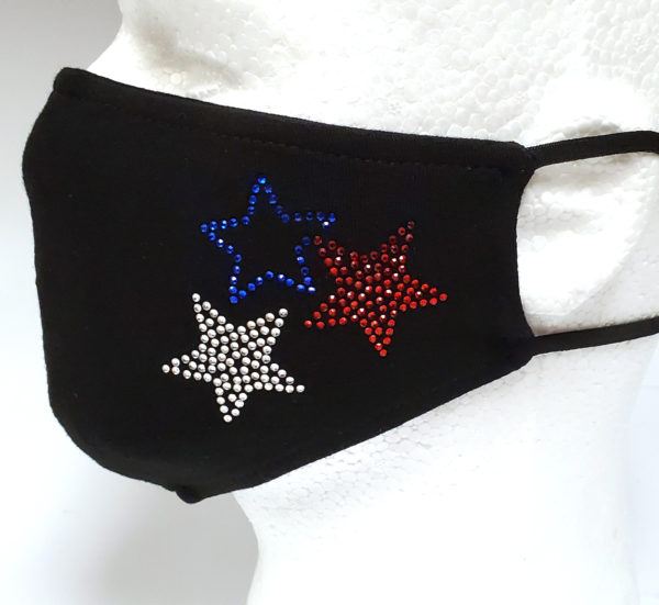 Rhinestone Mask, Fashion Mask, Face Masks, Fabric Mask Washable Cotton Mask (USA-3Star)