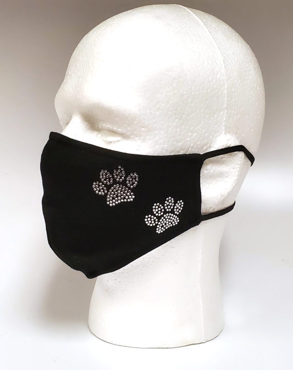 Rhinestone Mask, Fashion Mask, Face Masks, Fabric Mask Washable Cotton Mask (I love Dog)