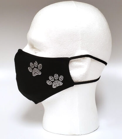 Rhinestone Mask, Fashion Mask, Face Masks, Fabric Mask Washable Cotton Mask (I love Dog)