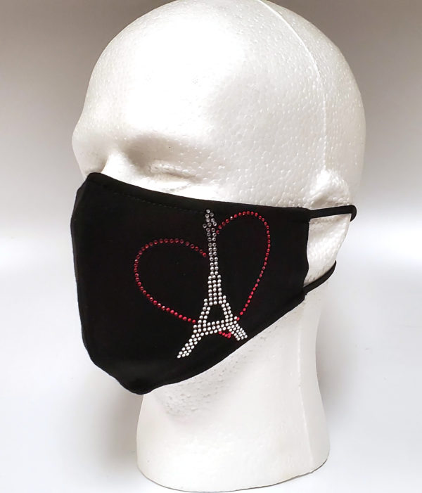 Rhinestone Mask, Fashion Mask, Face Masks, Fabric Mask Washable Cotton Mask (Paris)