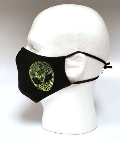 Rhinestone Mask, Fashion Mask, Face Masks, Fabric Mask Washable Cotton Mask (Alien)