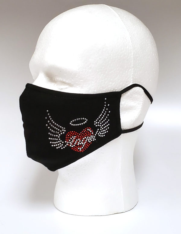 Rhinestone Mask, Fashion Mask, Face Masks, Fabric Mask Washable Cotton Mask (Angel)