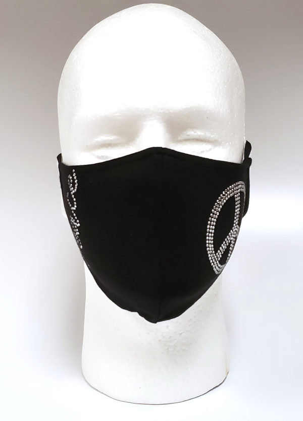 Rhinestone Mask, Fashion Mask, Face Masks, Fabric Mask Washable Cotton Mask (Peace)