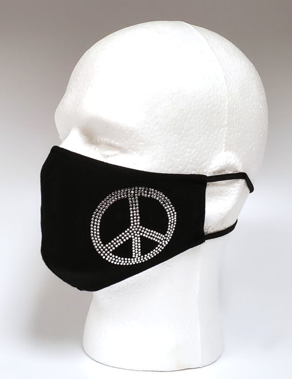 Rhinestone Mask, Fashion Mask, Face Masks, Fabric Mask Washable Cotton Mask (Peace)