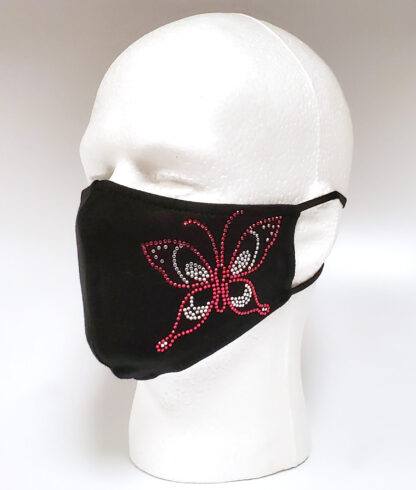Rhinestone Mask, Fashion Mask, Face Masks, Fabric Mask Washable Cotton Mask (Butterfly)