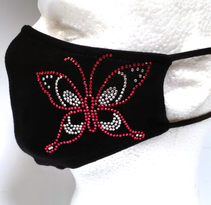 Rhinestone Mask, Fashion Mask, Face Masks, Fabric Mask Washable Cotton Mask (Butterfly)