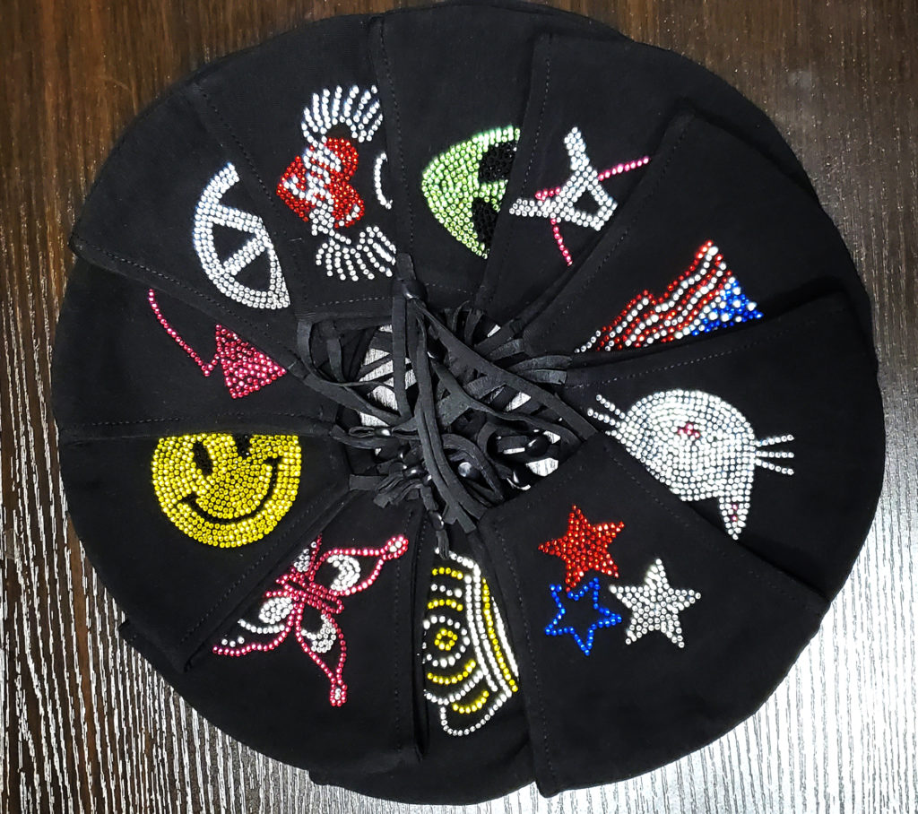 Embroidery Mask, Fashion Mask, Face Masks, Fabric Mask Washable Cotton Mask (Skull)