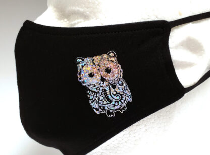 Foil Printing Mask, Hologram Mask, Fashion Mask, Face Masks, Fabric Mask Washable Cotton Mask (owl)