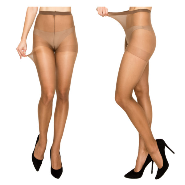 Women Silky Nylon Pantyhose Stocking - Vivien Comfortable Sheer Reinforced Toe Stockings 2PACK