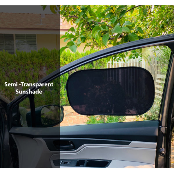 Car Side Window Sun Shade - Universal Cling Sunshade Sun Protection for Any Windows for Men, Women, Baby and Child Block Damage from Direct Sunlight and Heat - 2 Dark and 2 Light