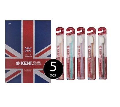 [KENT] CRYSTAL DUAL Regular Head Soft FIRM Action soft Toothbrush – Pack of 5