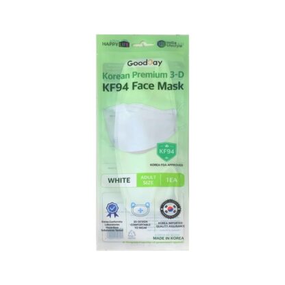 [Happy Life] Good Day KF94 Premium Face Mask (White-Adult Size) 10 & 100 Pcs