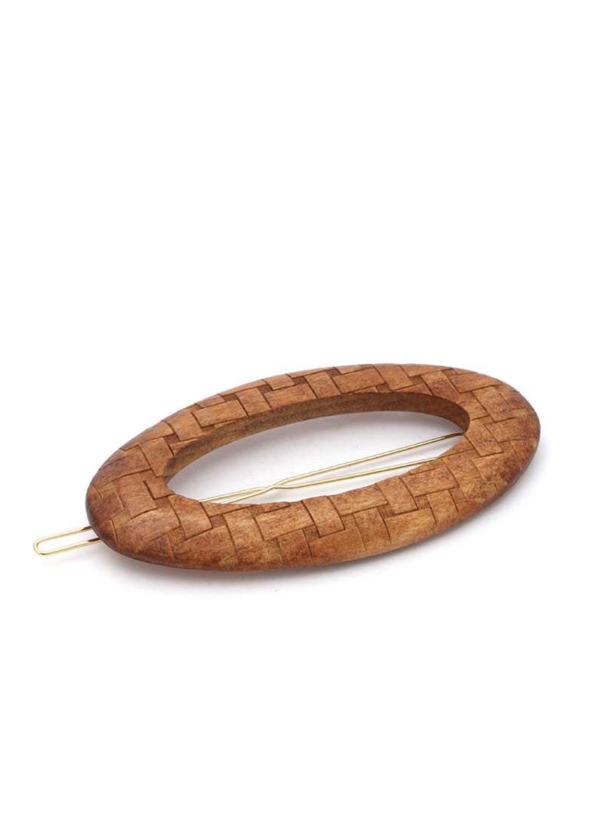 Wooden Rectangular Hair Pin