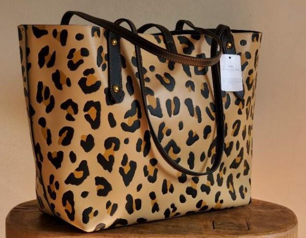 Coach Leopard leather Market Tote Shoulder Bag