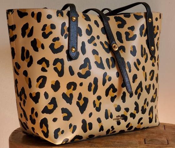 Coach Leopard leather Market Tote Shoulder Bag
