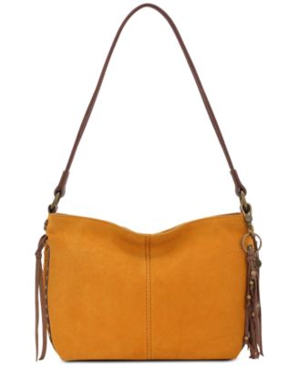 The Sak Indio Suede Demi Small Shoulder Amber Gold