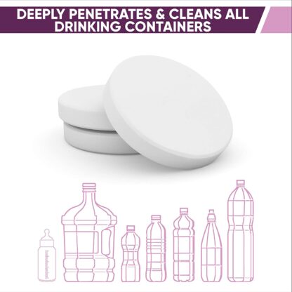 Baby Water Bottle Cleaning Tablets – (30 Pack) Natural Bottle Cleaner For Milk Bottles, Tabs For Stainless Steel And Plastic Kid’s Tumbler – Individually Packed