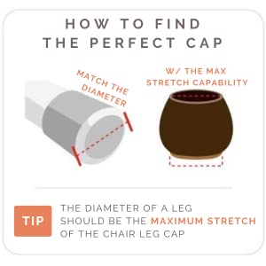 Chair Leg Caps Floor Protectors Elastic Caps w/ Teflon (Rectangle / 4 & 16 Piece Multipack)