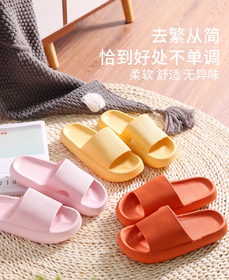 Women Thick Platform Slippers Indoor Bathroom Slipper Soft Eva Anti-Slip Couples Home Floor Slides Ladies Summer Shoes